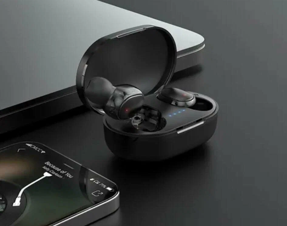 Наушники беспроводные bluetooth hoco DES11, TWS черные Наушники беспроводные bluetooth hoco DES11, TWS черные