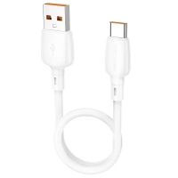 Короткий кабель USB - Type-C BOROFONE BX93 / 25см, 6A, 100W / белый