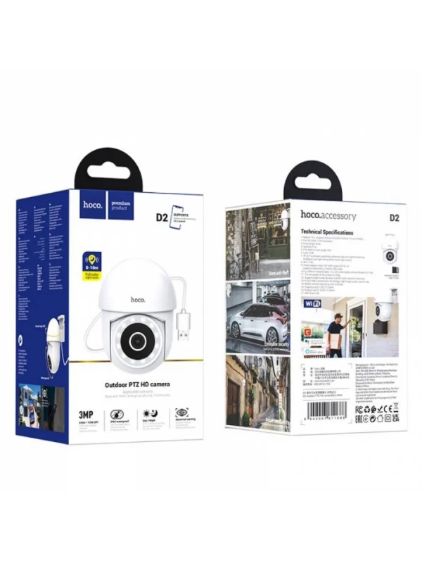 Камера видеонаблюления уличная Wi-Fi, hoco D2, Full HD Камера видеонаблюления уличная Wi-Fi, hoco D2, Full HD