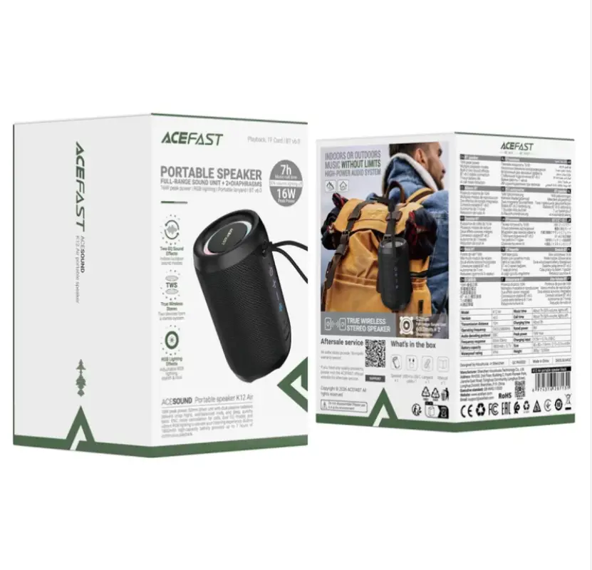 Колонка беспроводная ACEFAST K12 Air 16W черный