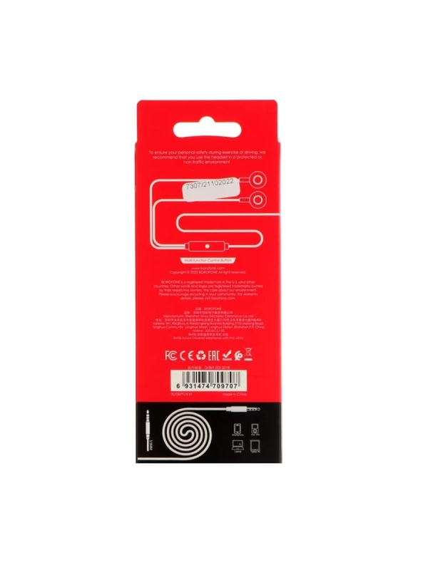 Гарнитура разъём 3.5/Наушники с микрофоном/MP3 Borofone BM36 Acura с микрофоном Гарнитура разъём 3.5/Наушники с микрофоном/MP3 Borofone BM36 Acura с микрофоном