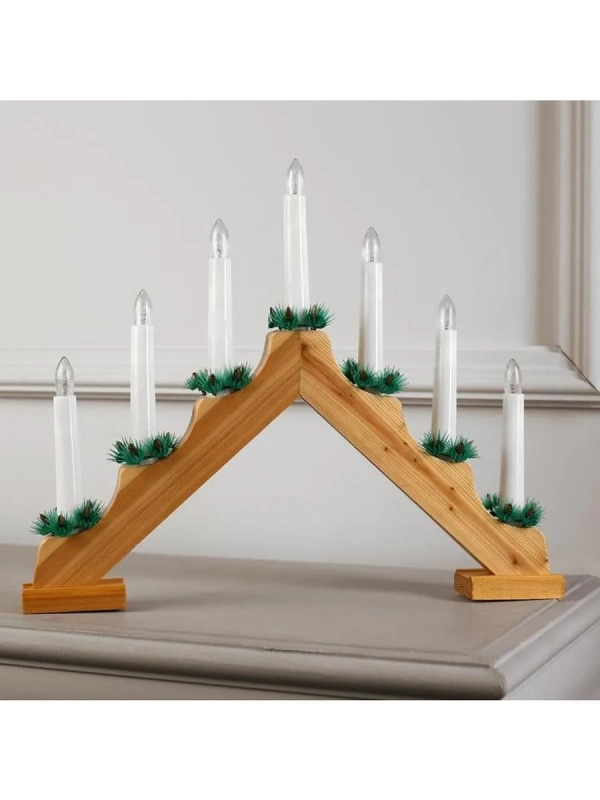 Рождественская горка 7 свечей дерев. Рождественская горка 7 свечей дерев.