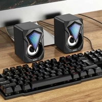 Игровые компьютерные колонки 2.0 HOCO DS30 с активной RGB-подсветкой (6W, USB, AUX)