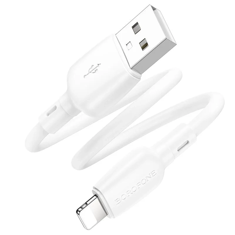 Короткий кабель USB - Lightning BOROFONE BX93 / 25см, 2.4A, 12W / белый Короткий кабель USB - Lightning BOROFONE BX93 / 25см, 2.4A, 12W / белый