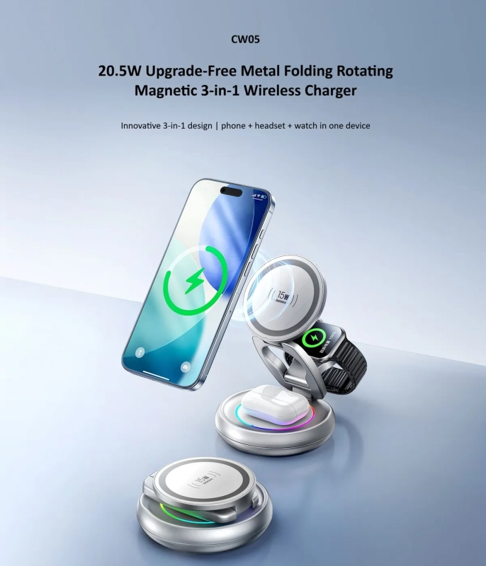 Беспроводная зарядка Remax CW05 3 в1