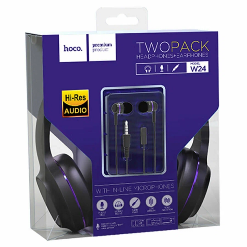 Проводные наушники HOCO W24 Enlighten, Jack 3.5mm, 1.2 м Проводные наушники HOCO W24 Enlighten, Jack 3.5mm, 1.2 м