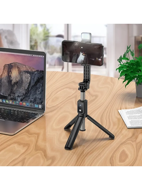 Монопод-тренога для селфи Hoco K15, с подсветкой, беспроводная Монопод-тренога для селфи Hoco K15, с подсветкой, беспроводная