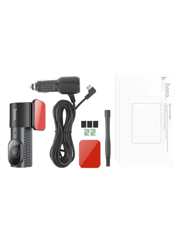 Видеорегистратор автомобильный Hoco DV7 Driving черный, 2K, Wi-Fi, Global