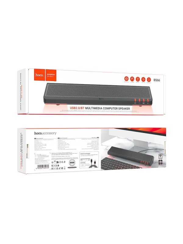 Портативная беспроводная колонка BS66 / саундбар для компьютера