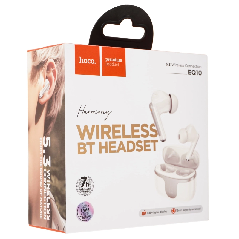 Наушники беспроводные HOCO EQ10, цвет Milky White
