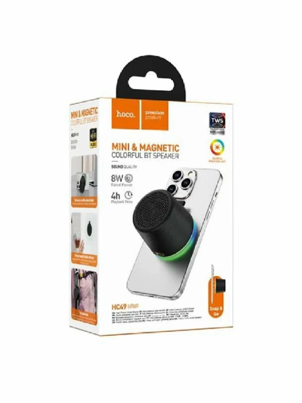 HOCO колонка блютуз беспроводная HC49 с магнитным креплением, 4 часа музыки, 8W, BT 6.0