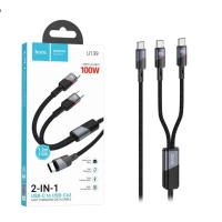 Кабель Hoco U139 Type-C 2в1 (Type-C+Type-C)100W1.2m