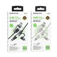 Кабель BU51 Type-C/USB-Type-C/Lightning/MicroUSB, 2м, черный