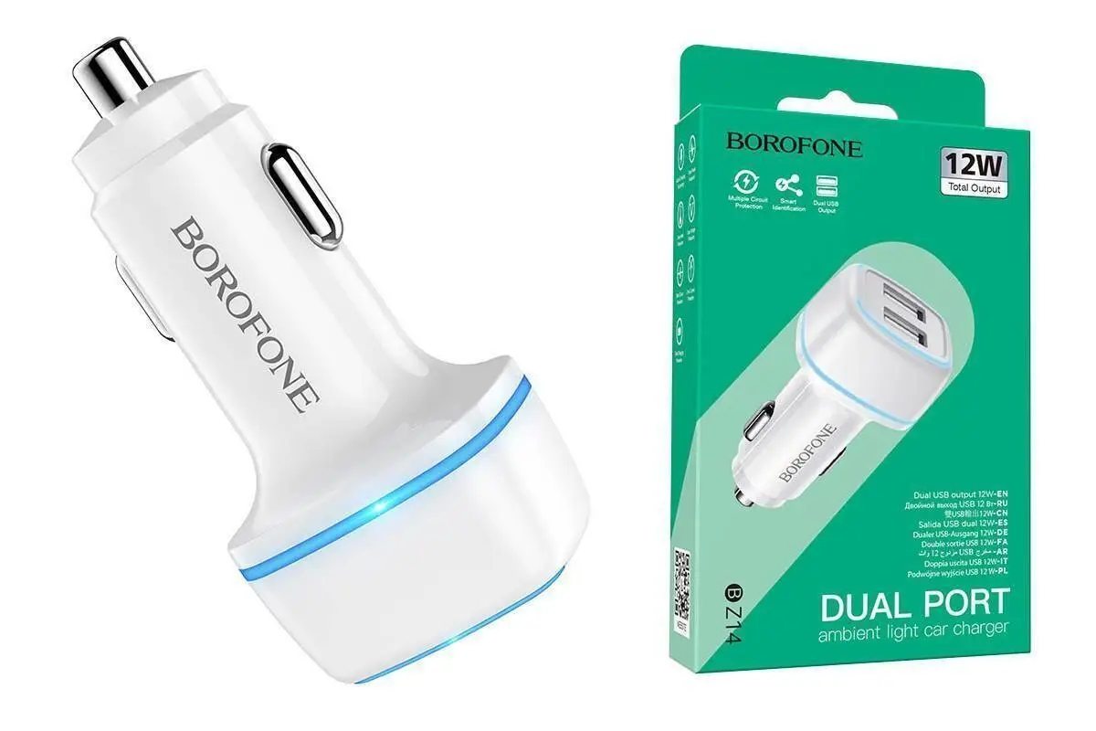 Автомобильное З/У USB Borofone BZ14 (2USB/12W)