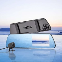 Видеорегистратор зеркало Hoco DV4 с камерой