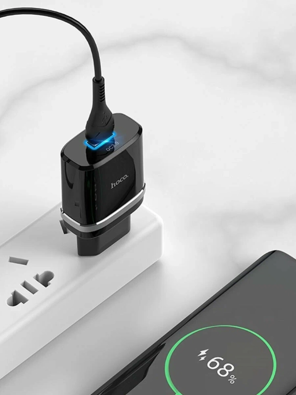 Сетевое зарядное устройство c USB HOCO C12Q Type-c, QC3.0