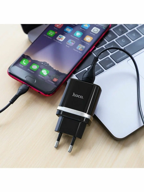 Сетевое зарядное устройство c USB HOCO C12Q Type-c, QC3.0