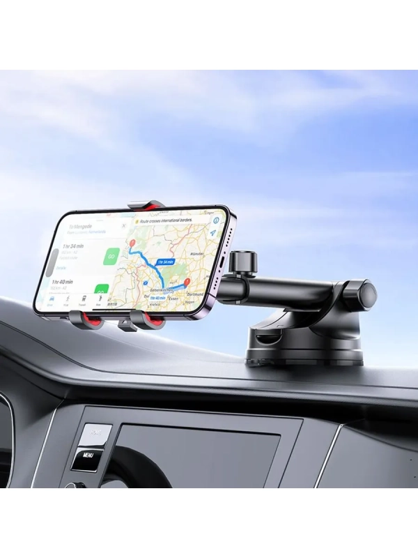 Держатель для смартфона Hoco H22 на торпеду/стекло с телескопической штангой и автоматическим зажимом