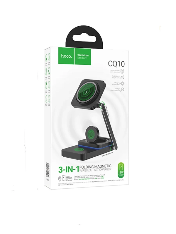 Складная зарядная станция CQ10 3 в 1 15 Вт Складная зарядная станция CQ10 3 в 1 15 Вт