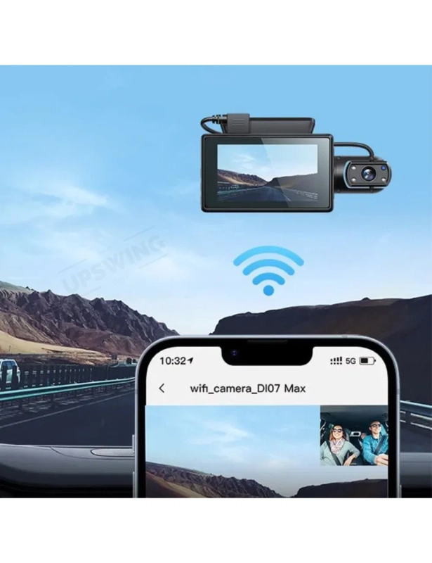 Видеорегистратор Hoco DI07 Max (WIFI version), 2 камеры, Wi-Fi, черный