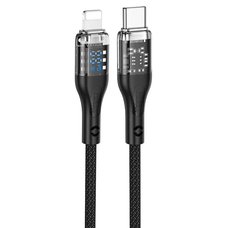 hoco Кабель для мобильных устройств Apple Lightning/USB Type-C, черный hoco Кабель для мобильных устройств Apple Lightning/USB Type-C, черный