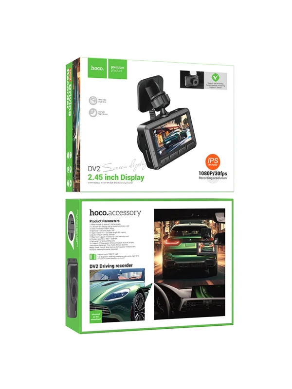 Видеорегистратор DV2, HOCO, черный Видеорегистратор DV2, HOCO, черный