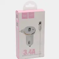 Автомобильная зарядка Hoco Z14, Lightning 8-pin, 3.4A, 1 USB