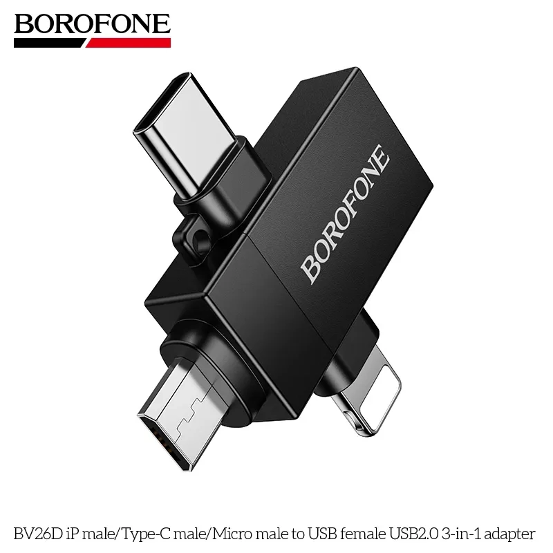 Переходник 3 в 1 USB-A Type-C Micro Lightning Переходник 3 в 1 USB-A Type-C Micro Lightning