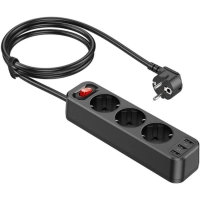 Сетевой фильтр Hoco NS2 Black 3 гнезда плюс 3USB