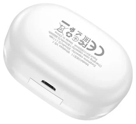 Наушники беспроводные bluetooth hoco DES11, TWS белые Наушники беспроводные bluetooth hoco DES11, TWS белые