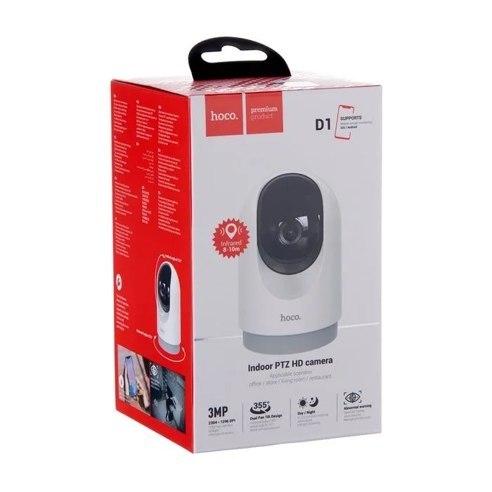 Wi-Fi камера видеонаблюдения HOCO D1 Indoor PTZ HD Wi-Fi камера видеонаблюдения HOCO D1 Indoor PTZ HD