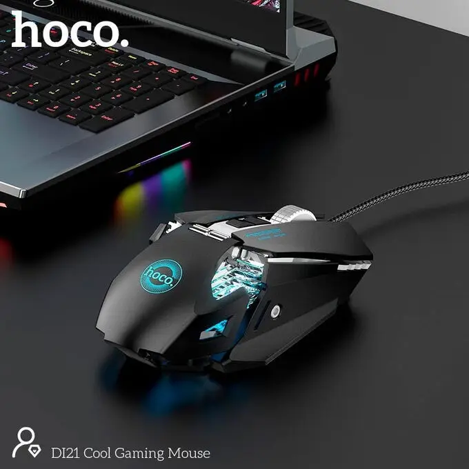 Мышь Hoco DI21 Cool Gaming Mouse USB 1.7 м чёрный Мышь Hoco DI21 Cool Gaming Mouse USB 1.7 м чёрный