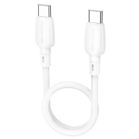 Короткий кабель Type-C - Type-C BOROFONE BX93 / 25см, 3A, 60W / белый
