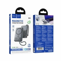 Внешний аккумулятор / повербанк Hoco Q44 10000mAh PD 20W с функцией Magsafe, встроенный кабель Type-C 20W