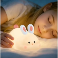 Ночник детский силиконовый светильник зайка HX16