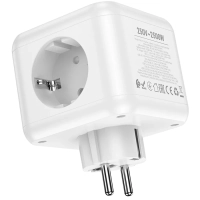 сетевой фильтр с 3 розетками (PD20W/1C3A)(EU/GER) Borofone BAC10 (white)