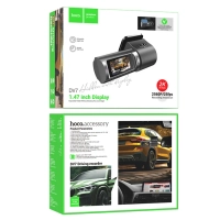 Видеорегистратор автомобильный Hoco DV7 Driving черный, 2K, Wi-Fi, Global