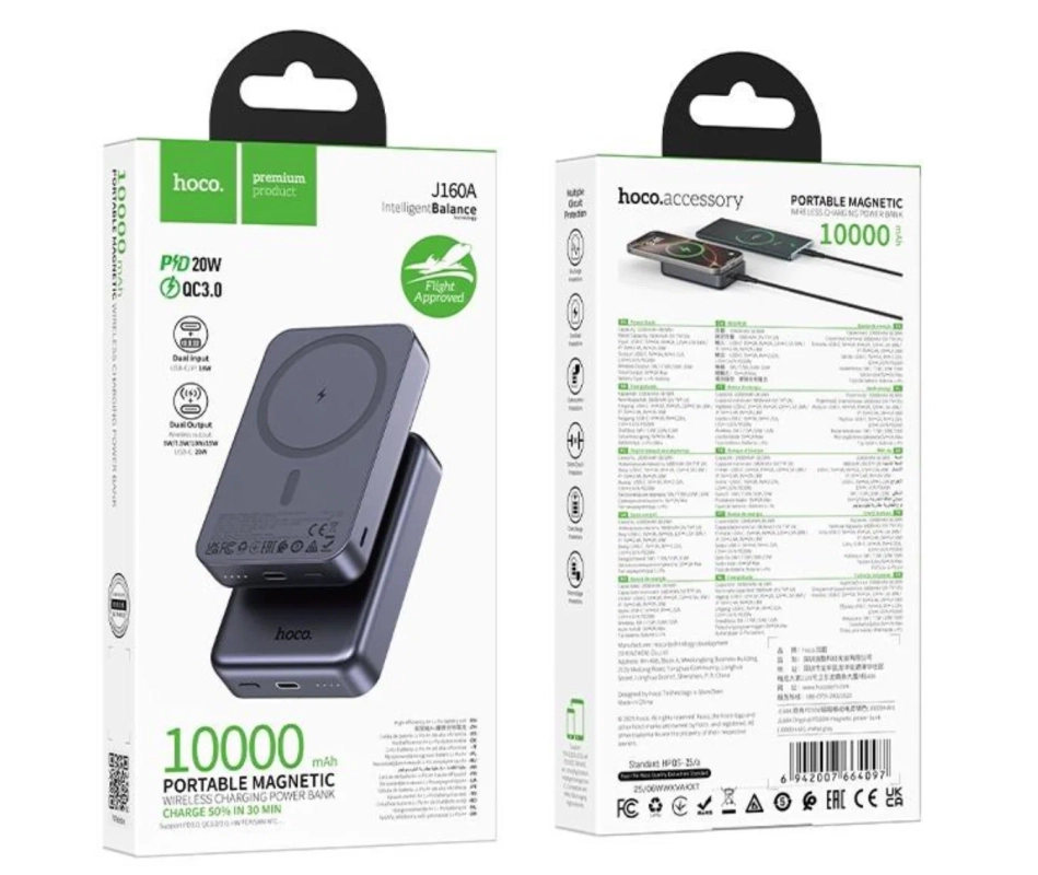 Внешний аккумулятор 10000 J160A Magsafe черный Внешний аккумулятор 10000 J160A Magsafe черный