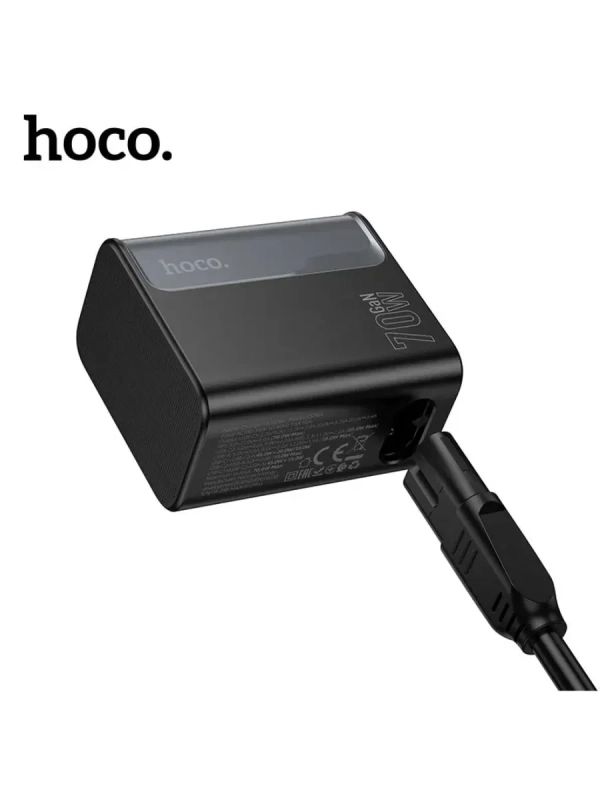 Сетевое зарядное устройство USB/Type-C Hoco CS76A (70W, QC3.0, PD, 3 порта, с сетевым кабелем)