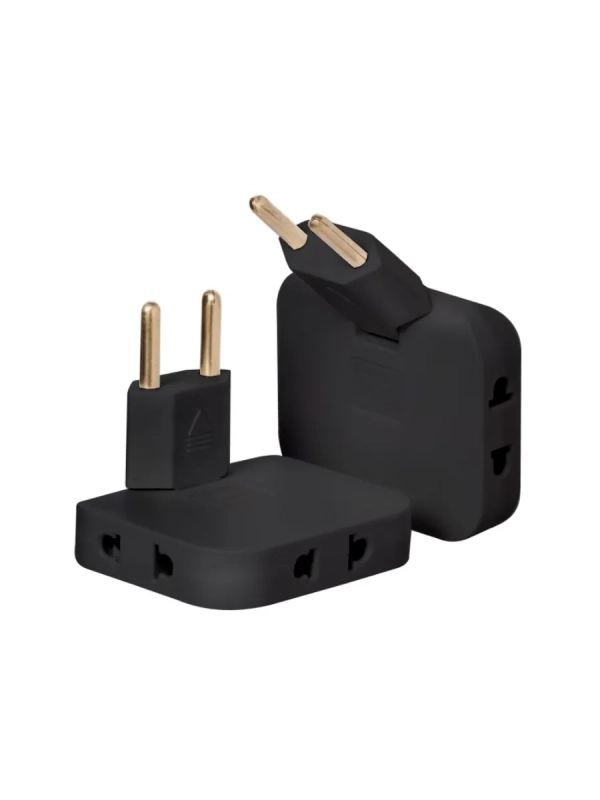 Тройник для розетки плоский поворотный 180, переходник