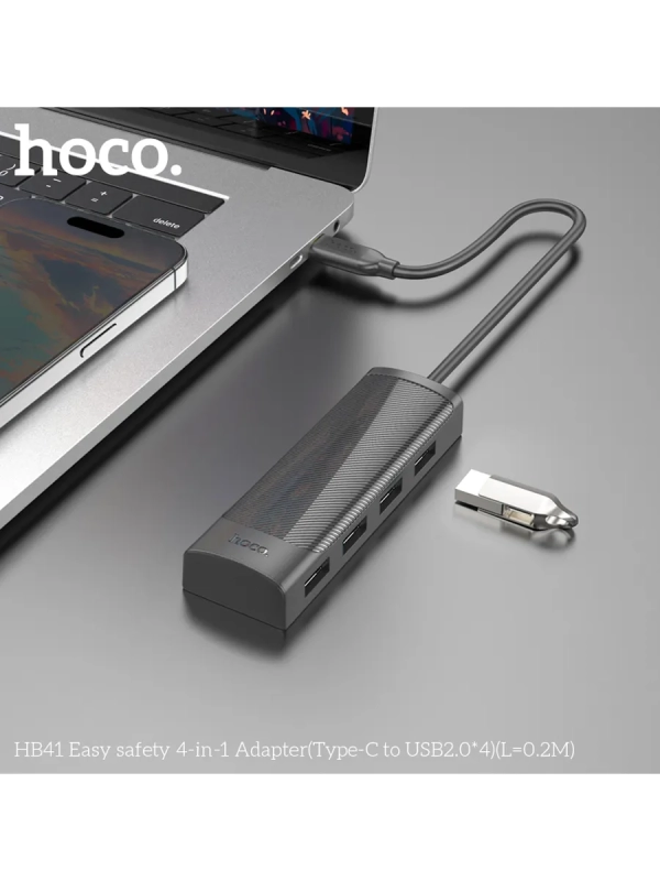 Переходник-разветвитель хаб HB41 с Type-C на USB2.0