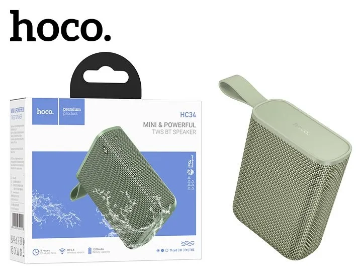 Портативная колонка HC34 зеленая Портативная колонка HC34 зеленая