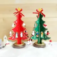 Елка деревянная настольная с игрушками, 23 см Елка деревянная настольная с игрушками, 23 см