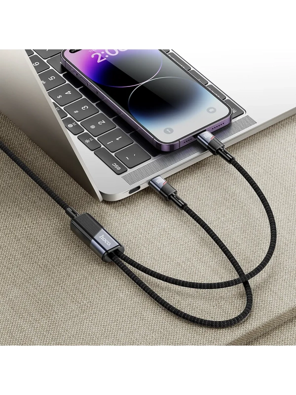 Кабель с 1 Type-C на 1 Type-C и 1 Lightning, U139