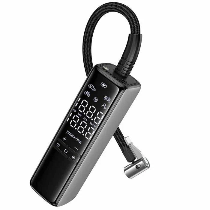Портативный насос для накачки шин BOROFONE FC1 с ЖК-дисплеем точного давления