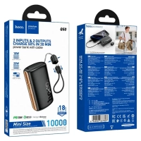 Внешний аккумулятор Hoco Q50 10000 mAh (20W, PD, Type-C, кабель Type-C-Lightning, LED)