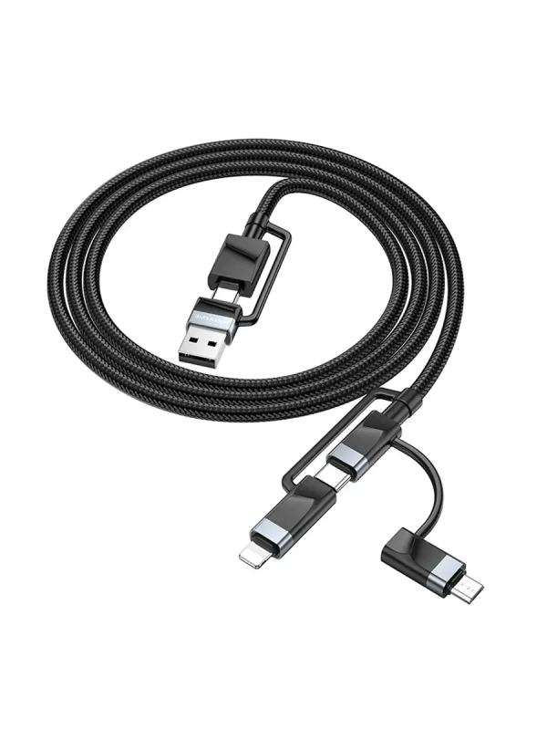 Кабель BU51 Type-C/USB-Type-C/Lightning/MicroUSB, 2м, черный Кабель BU51 Type-C/USB-Type-C/Lightning/MicroUSB, 2м, черный