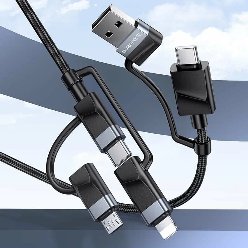 Кабель BU51 Type-C/USB-Type-C/Lightning/MicroUSB, 2м, черный Кабель BU51 Type-C/USB-Type-C/Lightning/MicroUSB, 2м, черный