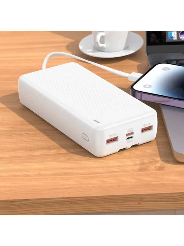 Повербанк 20000mAh, встроенные кабели Lightning и Type-C Повербанк 20000mAh, встроенные кабели Lightning и Type-C