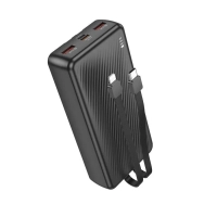 Повербанк 20000mAh, встроенные кабели Lightning и Type-C